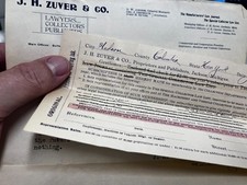 1899 J.H Zuver Jackson MI Lawyers Collectors Publishers Legal Letter & Notice picture