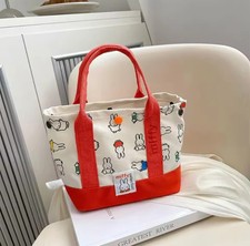 Miffy Collection Canvas Mini Tote Bag Red All-over Print Lunch Bag picture