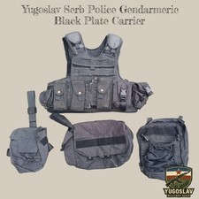 Yugoslavia/Serbia/Balkan War Police SAJ Gendarmerie Black Plate Carrier picture
