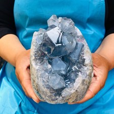 4.46 LB Large Natural Celestite Geode Crystal Cluster Healing Specimen 4505 picture