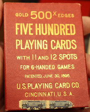 Antique 500 x FIVE HUNDRED US PLAYING CARD  w/ 11 & 12 AVONDALE Russell & Morgan picture