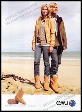 EMU Australia 2010s Print Advertisement 2010 Sheepskin Boot Beach Couple picture