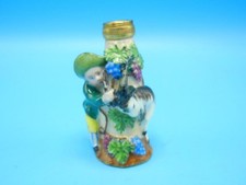Antique Sampson Continental Porcelain Figural Bottle Boy & Goat Grapevine 2.5