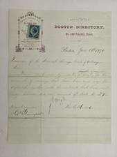 1896 antique BOSTON DIRECTORY Sampson Davenport & Co boston ma BANK LETTERHEAD picture