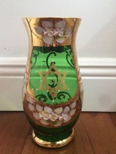 New Vase Murano Italy Hand Blown &Painted 24KGold Signed Piece Art StarDavid New picture
