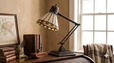 Quoizel Tiffany Style Stained Glass Adjustable Desk Lamp picture