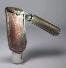 1920's SCHRADER'S & Sons BALLOON TIRE PRESSURE GAUGE with Old Leather Case. Lot1 picture