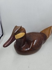 R. Stennett Ruddy Duck Wood Carved Decoy Sculpture FLAW Folk Art picture