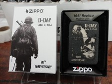 WWII 80th ANNIVERSARY D-DAY 1941 REPLICA BLACK CRACKLE ZIPPO LIGHTER LIMITED picture