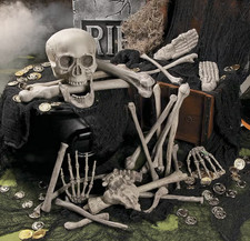 28pc Bag of Bones Halloween Decoration Plastic Human Skeleton Realistic Scary picture