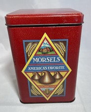 Vintage Nestle Toll House Original Recipe Cookies Metal Tin Can Red Container picture