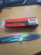 Kershaw Misdirect Rainbow Assisted Folding Knife 1365RBW Tanto Blade picture