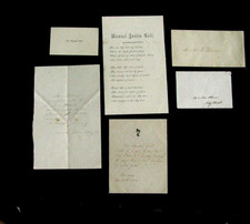 MRS SAMUEL COLT CALLING CARD, NOTE,  MOURNING CARD GROUP 1857 TO 1864 picture