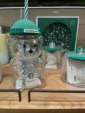 Starbucks Bearista Bear Cup Original Green Hat Glass Tumbler 2025 Rare NEW picture