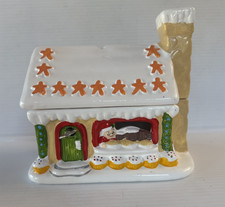 Vintage Wicks N Sticks 1985 Gingerbread House Music Box Jingle Bell Tea Light picture