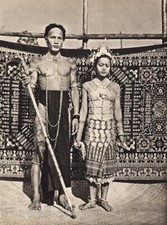 1940 KF WONG Vintage BORNEO Wedding Iban Couple Fashion Jewelry Photo Art 12x16 picture