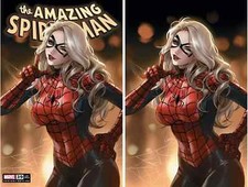 AMAZING SPIDER-MAN #39 (LEIRIX LI EXCLUSIVE BLACK CAT TRADE/VIRGIN VARIANT SET) picture