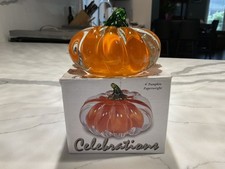 PUMPKIN Paperweight Orange Glass picture