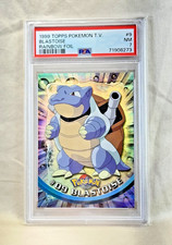 1999 Topps Pokemon T.V. Blastoise Rainbow Foil #9 PSA 7 NM Low Pop Rare picture