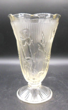 Vintage Depression Glass Vase - Iris & Herringbone by Jeannette Glass Co picture