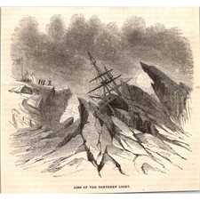 Loss of the Northern Light 1854 Northwest Passage Engraving SAI3-H6 picture