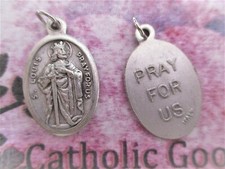Saint Louis IX  - Pray for Us  - Silver tone  Ox 1