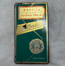 Morilla Vintage Buffalo Water Color Colored Pencils Advertising Tin Made Germany picture