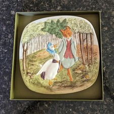 Vintage 1979 Beswick Beatrix Potter Decorative Plaque - Jemima Mr. Tod - EUC Box picture