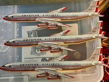 3 Three VINTAGE AMERICAN AIRLINES DIECUT CARDBOARD 707 AIRPLANE picture