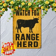 Black Cow Silhouette Crossing Sign Poster Vintage Caution Metal Tin Sign Decor picture