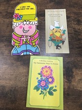 Vintage Birthday Greeting Cards Lot of 3 Hallmark Die Cut Novelty Humor picture