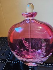 Buzz Blodgett large art glass orange perfume bottle and stopper picture