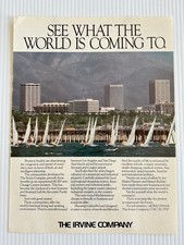 VTG Print Ad The Irvine Company Sailboats Full Page picture