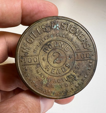 Antique McGill’s Fasteners Embossed Brass Advertising Tin Waterbury CT Empty picture