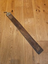 Vintage Sanitary No 323 Razor Strop EM Mfg Co Barber Shave Leather Linen Canvas picture