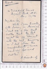 Joseph Hatton 1884 ALS - Henry Irving USA Tours Press Comms Algernon Borthwick picture