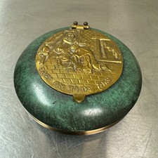 VTG c.1950s Isaac Blessing Jacob Bronze Brass Box MADE IN ISRAEL Judaica picture