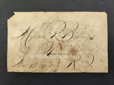 1884 antique MYRON P BILLINGS riverton ri BOOKPLATE handwritten penmanship  picture