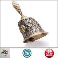 Vintage Brass Hand Bell Loud Call Bell for Dinner Bedside Wedding Christmas picture