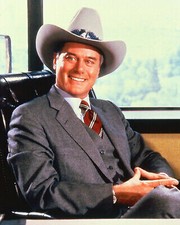 Larry Hagman smiling portrait as JR Ewing wearing stetson Dallas 8x10 photo picture