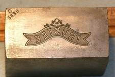 Antique 1929 TRUSTEE Badge Clasp Stamping Die * MC Lilley  picture