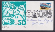 Dennis Daugaard (1953-), SD Lt. Governor, signed Greetings from South Dakota FDC picture