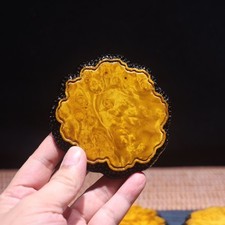 Golden Camphor Wood Tea Coaster 1pc Solid Wood Dry Tea Tray Kung Fu Tea Mat picture