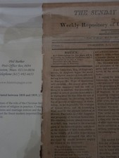 RARE 1818 Sunday Visitant Charleston SC Newspaper No 3 Antebellum South... picture