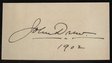 John Drew Jr. d1927 signed autograph 2x4 Cut Actor Characterization of Petruchio picture
