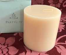 PartyLite FRENCH VANILLA 3 x 3 Flat Top Pillar Candle C330181 New NIB Retired picture