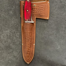 Western Vintage 1956 Fixed Blade Hunting Knife 3.5-4in Clip Point Sheath picture