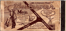 Westerner Motel Monterey California Cowboy Full Length Matchbook Cover. picture