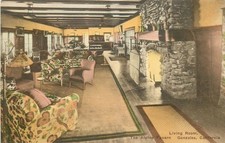 Gonzales CA Alpine Tavern Living Room Interior Hand Colored Albertype 1920s picture