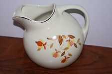 JEWEL TEA AUTUMN LEAF BALL PITCHER ART DECO GOLD EXCELLENT Great Condition picture
